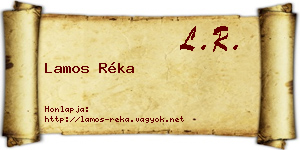 Lamos Réka névjegykártya